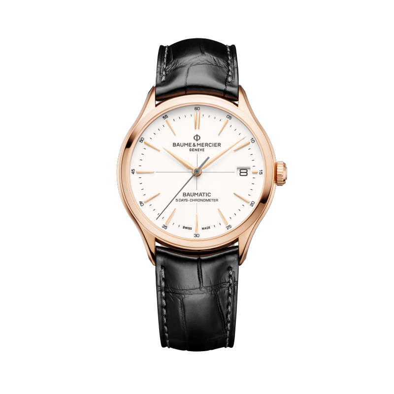 Baume & Mercier Clifton Baumatic Homme Automatique 39 mm Or rose bracelet Cuir