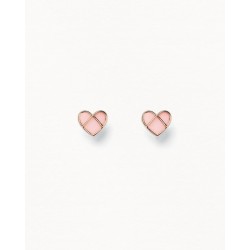 BOUCLES D'OREILLES L'ATTRAPE-CŒUR - Or rose - Opale rose