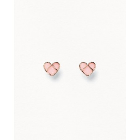 BOUCLES D'OREILLES L'ATTRAPE-CŒUR - Or rose - Opale rose