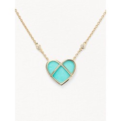 COLLIER L'ATTRAPE-CŒUR - MODELE MOYEN - Or jaune - Turquoise