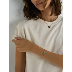 COLLIER L'ATTRAPE-CŒUR - MODELE MOYEN - Or jaune - Turquoise