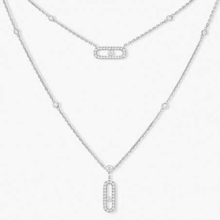 Collier diamant Messika MOVE UNO 2 RANGS PAVÉ Or 7174 Femme