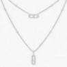 Collier diamant Messika MOVE UNO 2 RANGS PAVÉ Or 7174 Femme