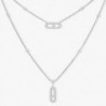 Collier diamant Messika MOVE UNO 2 RANGS PAVÉ Or 7174 Femme