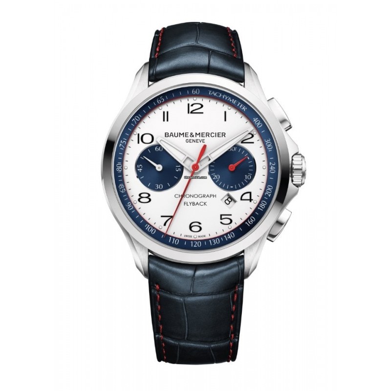 Baume et Mercier CLIFTON Homme Automatique 44mm Acier Bracelet Cuir