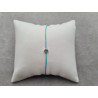 Diamant 0.10 ct serti clos 0.28g Or blanc 18k sur cordon