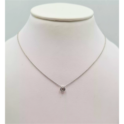 Collier Solo Diamant Serti Clos Or Blanc 18 carats 750/1000e