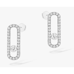 Boucles d'oreilles pavées diamant femme Move Uno