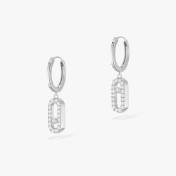 Boucles d'oreilles créoles diamant femme Move Uno