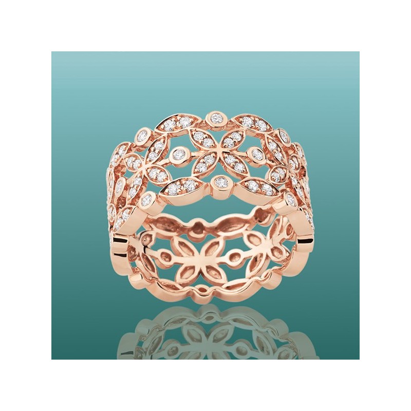 Bague «Newport» Or Rose 18k et diamants