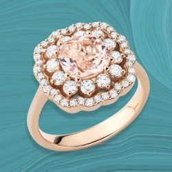 Bague "Morgane" Or rose,...