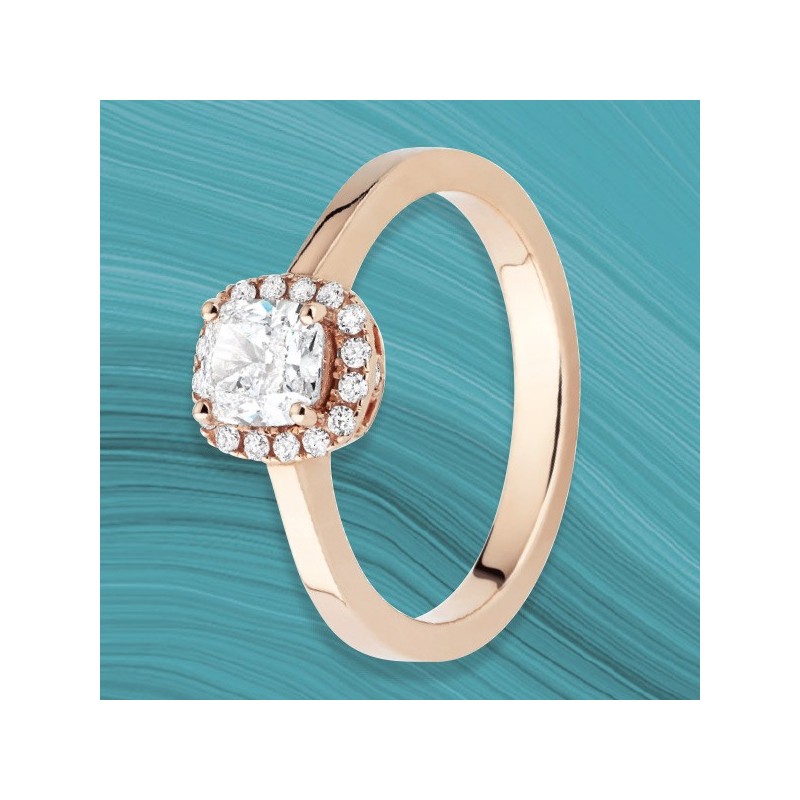 Solitaire "Margot" Or rose et diamants