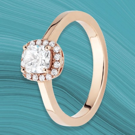 Solitaire "Margot" Or rose et diamants