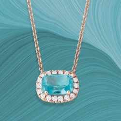 Collier "Alma" Or rose, diamants et apatite