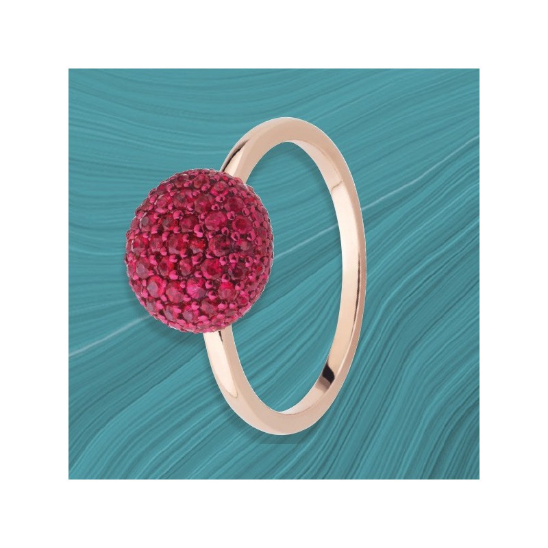 Bague "Laetitia" Or rose et rubis