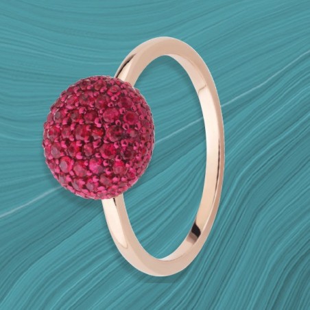 Bague "Laetitia" Or rose et rubis