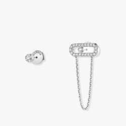 MESSIKA BOUCLES D'OREILLES DIAMANT OR MOVE UNO CHAINE ET PUCE 12146