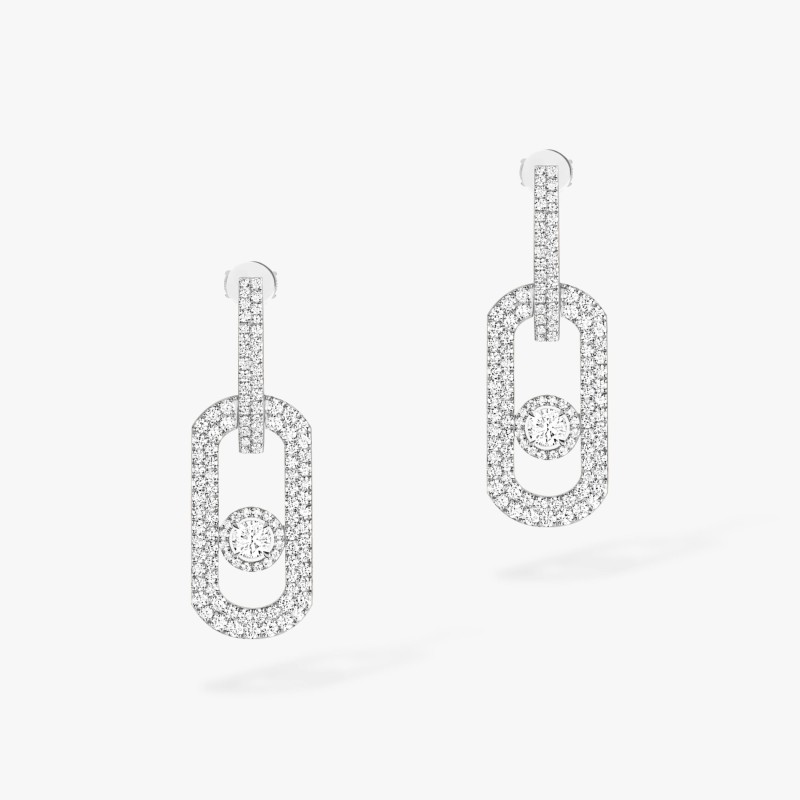 MESSIKA BOUCLES D'OREILLES DIAMANT OR PENDANTES SO MOVE XL PAVÉES 13133