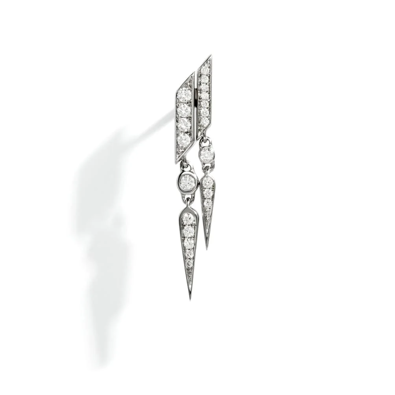 Boucle d'oreille ANYWAY DOUBLE GOUTTE Diamants & Argent FSJ109