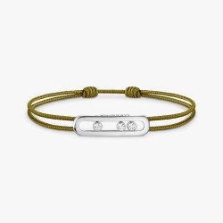 BRACELET MESSIKA CARE(S) DIAMANT OR BLANC CORDON KAKI 14097-WG