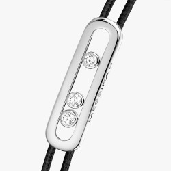 BRACELET MESSIKA CARE(S) DIAMANT OR BLANC CORDON NOIR 14140-WG
