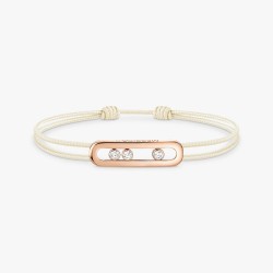 BRACELET MESSIKA CARE(S) DIAMANTS OR ROSE CORDON CRÈME 14098-PG