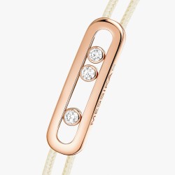 BRACELET MESSIKA CARE(S) DIAMANTS OR ROSE CORDON CRÈME 14098-PG