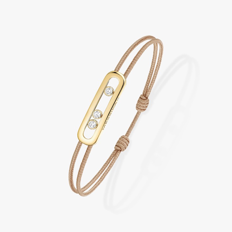 BRACELET MESSIKA CARE(S) DIAMANTS OR JAUNE CORDON BEIGE 14099-YG