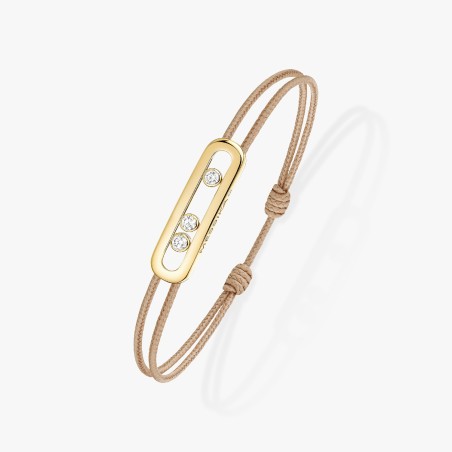 BRACELET MESSIKA CARE(S) DIAMANTS OR JAUNE CORDON BEIGE 14099-YG