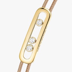 BRACELET MESSIKA CARE(S) DIAMANTS OR JAUNE CORDON BEIGE 14099-YG