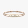 BRACELET MESSIKA CARE(S) DIAMANTS PAVE OR JAUNE CORDON BEIGE 14102-YG