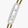 BRACELET MESSIKA CARE(S) DIAMANTS PAVE OR BLANC CORDON KAKI 14100-WG