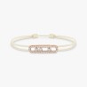 BRACELET MESSIKA CARE(S) DIAMANTS PAVE OR ROSE CORDON CRÈME 14101-PG