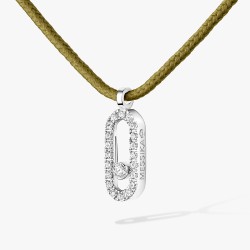 COLLIER MESSIKA CARE(S) DIAMANT PAVE OR BLANC CORDON KAKI 14103-WG
