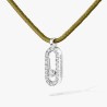 COLLIER MESSIKA CARE(S) DIAMANT PAVE OR BLANC CORDON KAKI 14103-WG