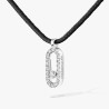 COLLIER MESSIKA CARE(S) DIAMANT PAVE OR BLANC CORDON NOIR 14142-WG