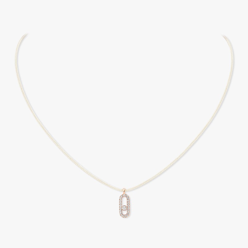 COLLIER MESSIKA CARE(S) DIAMANT PAVE OR ROSE CORDON CRÈME 14104-PG