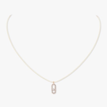 COLLIER MESSIKA CARE(S) DIAMANT PAVE OR ROSE CORDON CRÈME 14104-PG