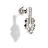 Boucle d'oreille Spike Argent, diamants & agates noires