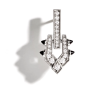 Boucle d'oreille Spike Argent, diamants & agates noires