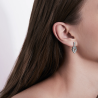 Boucle d'oreille Spike Argent, diamants & agates noires