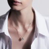 Pendentif Spike Argent, diamants & agates noires