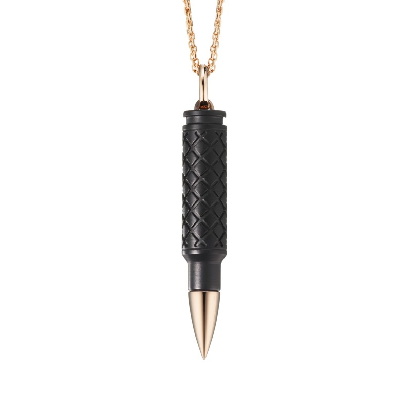 Collier Fatal Attraction Or rose & titane noir
