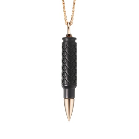 Collier Fatal Attraction Or rose & titane noir