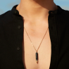 Collier Fatal Attraction Or rose & titane noir